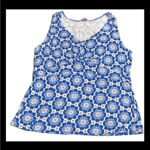 Boden Blue Floral Tank Top Size 18